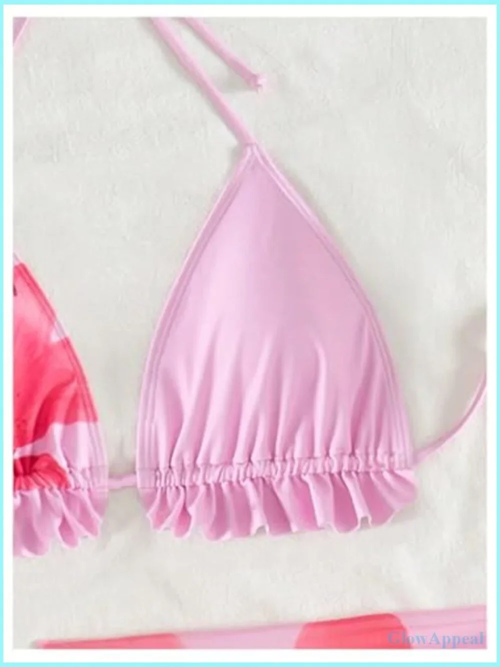 3 Piece Bikini Set with Sarong Cover Up Halter Triangle String Thong Swimsuit